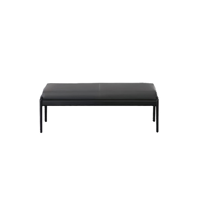 Banc rembourré en cuir, H 16,53 po x l 70,86 po x P 17,71 po