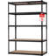 Étagères de rangement pour garage, étagère en métal robuste, support de rangement sans boulons réglable d'une capacité de 2 500 lb avec planches en panneau de fibres à densité moyenne pour le garage, le garde-manger, le sous-sol ou l'entrepôt-566726399