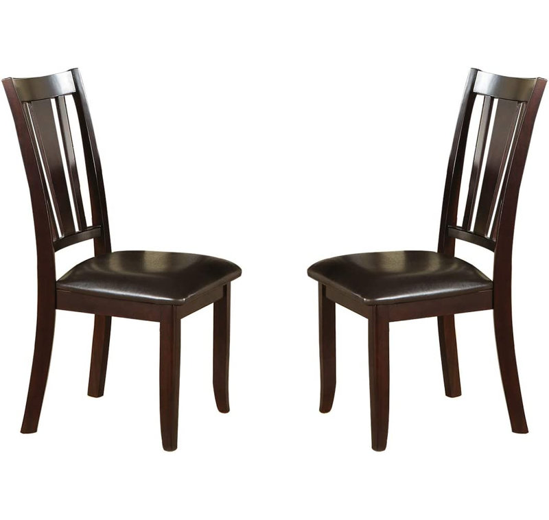 Ensemble de 2 chaises d'appoint simples et contemporaines au fini brun