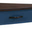 Petite table de coin triangulaire 33,8 po à 3 niveaux avec pieds en bois massif, plateau bleu marine, convient aux chambres et aux salons, surface imperméable, vis non visibles, chambres idéales, rapide