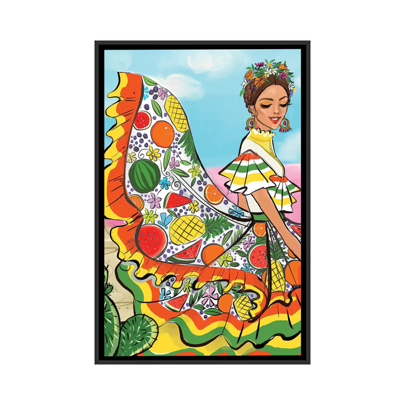 «Mexico», impression sur toile, H 26 po x l 18 po x P 1,5 po, Toile avec cadre noir