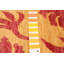Tapis orange clair en laine noué à la main de conception unique 5 pi x 6 pi 6 po nouvel âge Bohdan