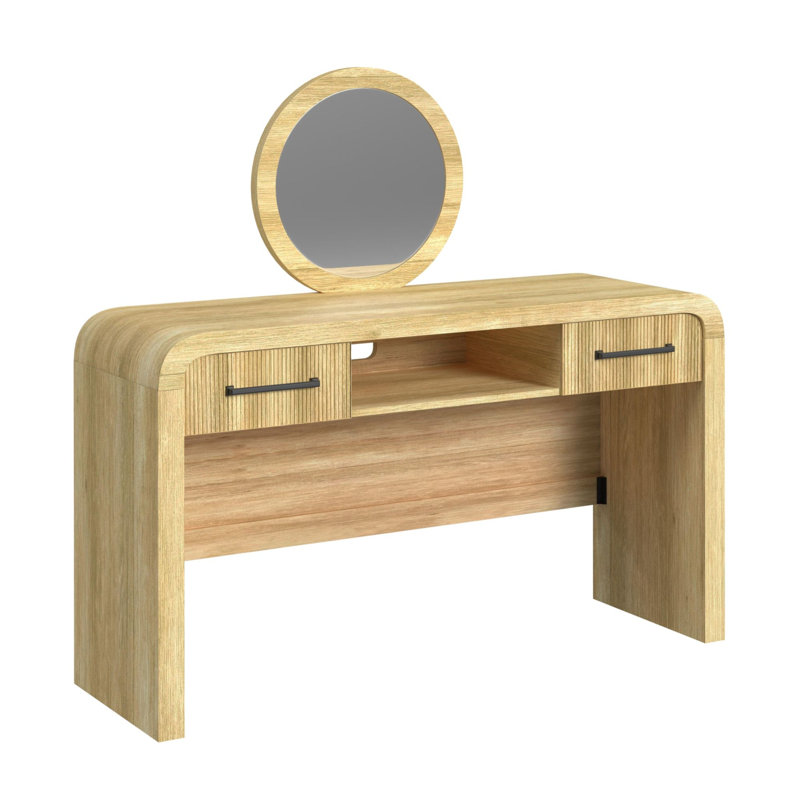 Coiffeuse et miroir Helmetta, Brun