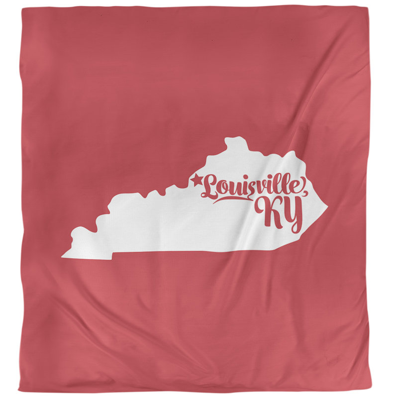Housse de couette simple louisville Kentucky, Housse de couette pour très grand lit, Rouge, Microfibre