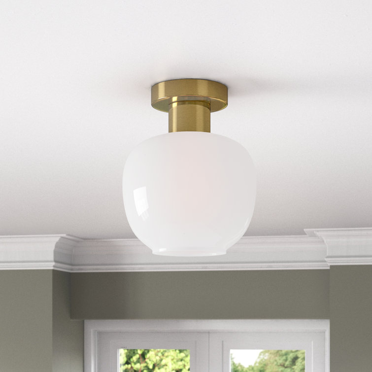 Tuscany Single Light Glass Semi Flush Mount