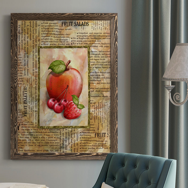 «Mixed Fruit I», reproduction d'un seul cadre photo sur toile, H 43,5 po x l 27,5 po x P 1 po, Noyer