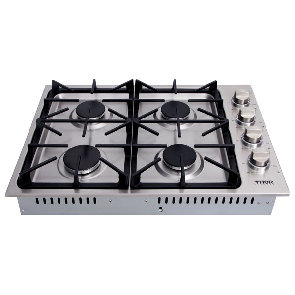Thor Kitchen 30 Inch Professional Drop-in Gas Cooktop With Four Burners In Stainless Steel 4H X 21W X 30D