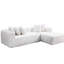 Canapé moderne en L 107,9 po en forme de L, canapé 4 places blanc rembourré pour chambre à coucher, assise profonde et agencement flexible, canapé modulaire à assise souple, configuration, coussins