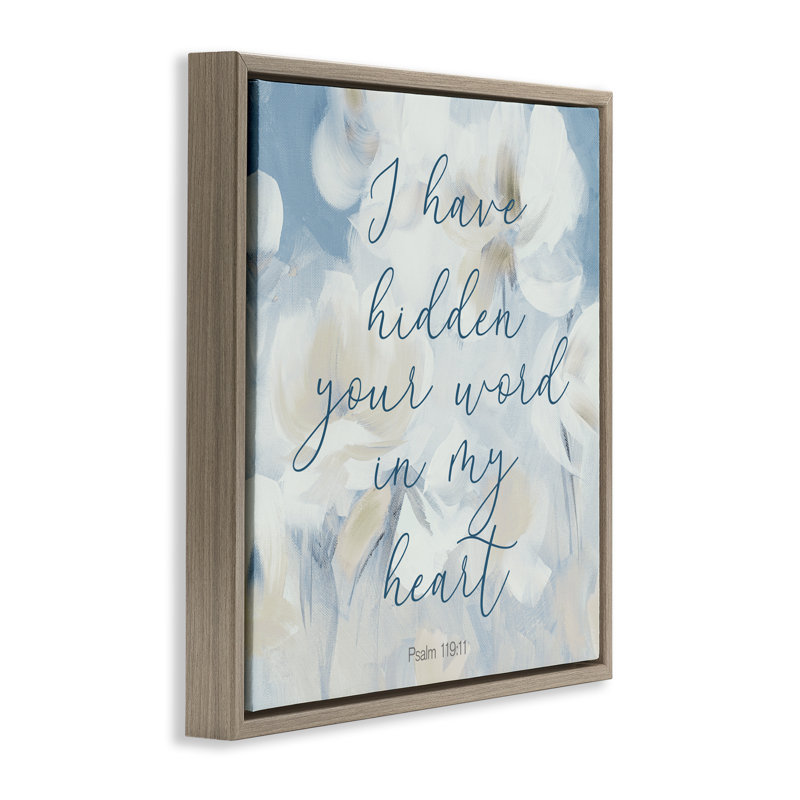 Cadre flottant caché «Your Word In My Heart», conception par Lanie Loreth, Cadre flottant orme Montalcino, H 18 po x l 18 po