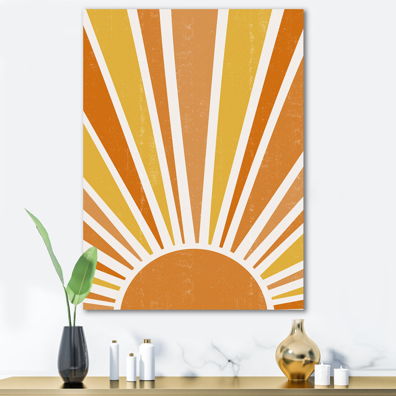 «Minimalist Bright Shining Orange Sun Rays II», impression sur toile, Toile tendue, H 20 po x l 12 po x p 1 po