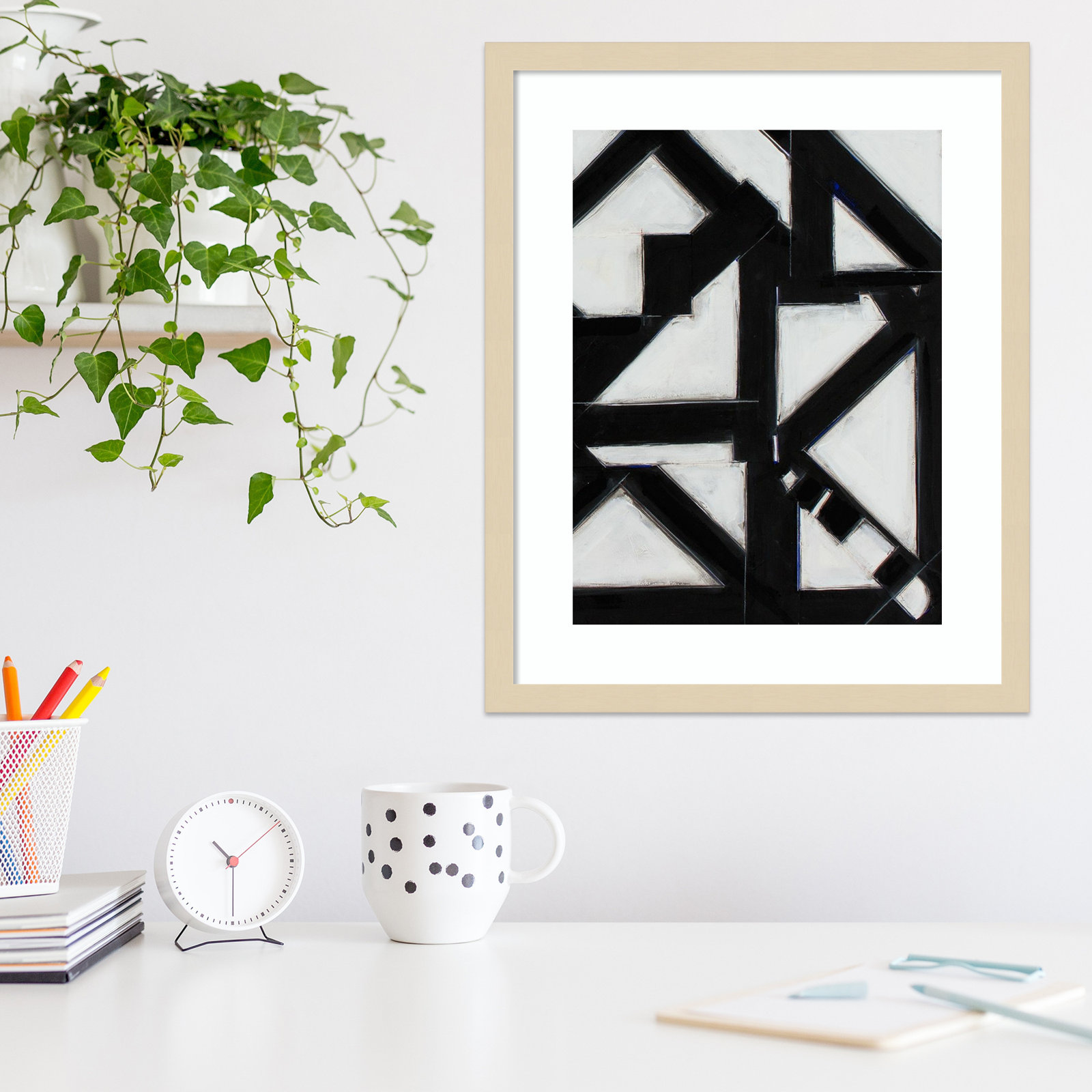 Tulare "Topographic V" Print, Brown, 21" H x 17" W x 1" D