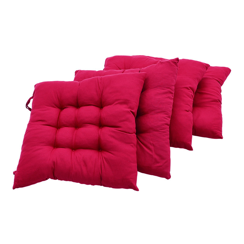 4Pcs Soft Thicken Tatami Garden Seat Cushion, Red