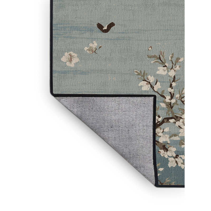 Machine Washable Gray Area Rug, Rectangle 7' x 9'