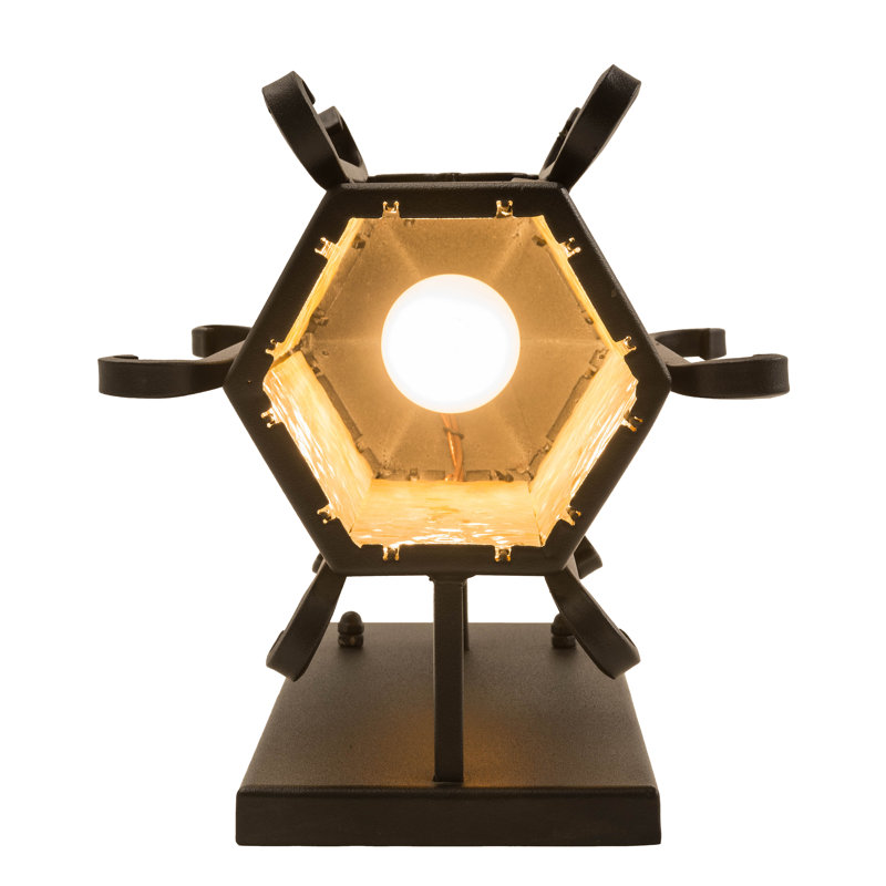 Black and Beige Glass Lantern Wall Sconce