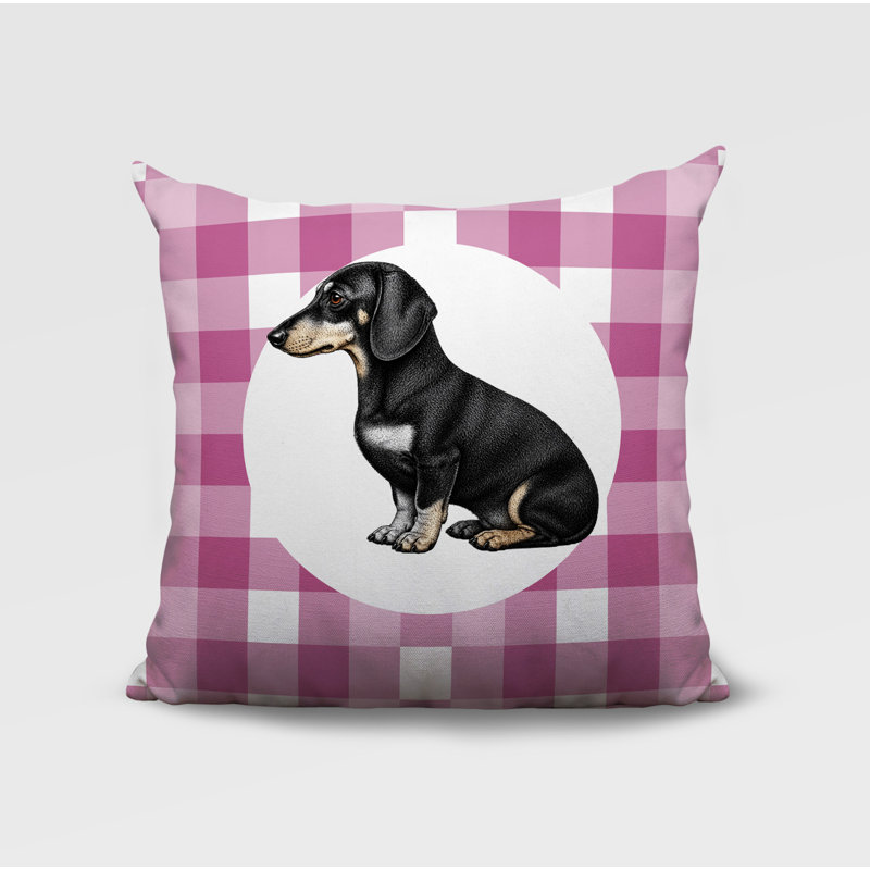 Coussin réversible intérieur / extérieur Dachshund Dog, 20 x 20, Magenta