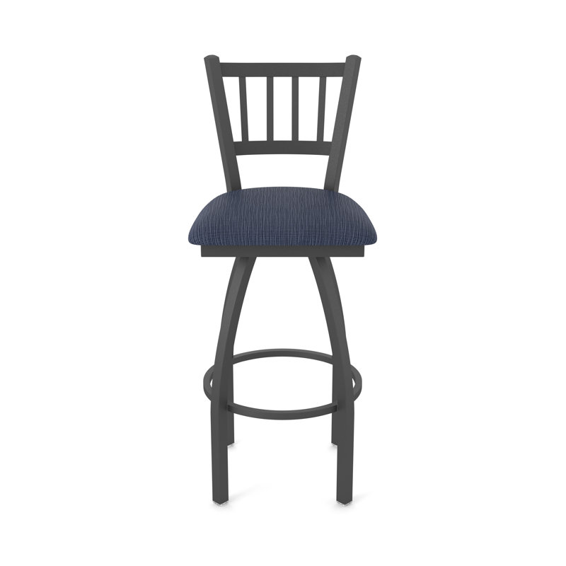 Tabouret pivotant 810 Contessa, Tissu - ancre graphique, Étain, Tabouret de bar (siège d'une hauteur de 30 po)