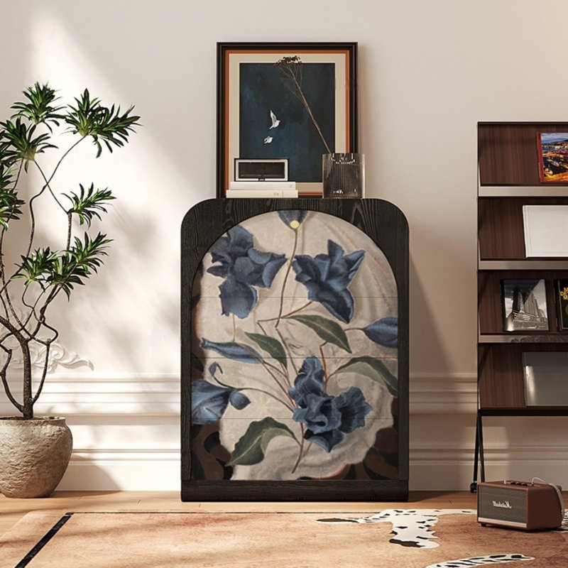Three-Drawer Single-Door Accent Cabinet