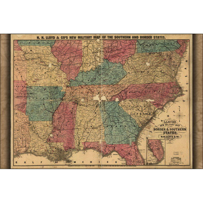 History Galore 24X36 Gallery Poster, Civil War Map Border & Southern ...