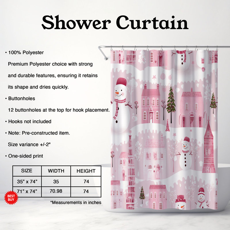 Rideau de douche Candy Xmas 96, H 74 po x l 71 po