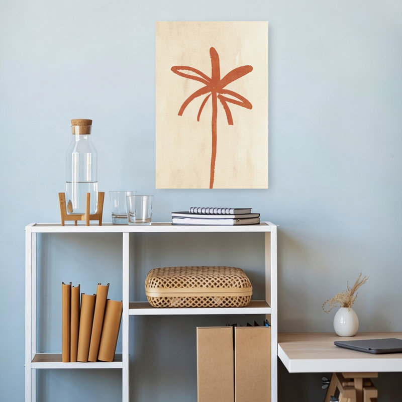 Palmier du désert minimaliste abstrait moderne, art mural minimaliste et moderne représentant un palmier, la nature et l'été