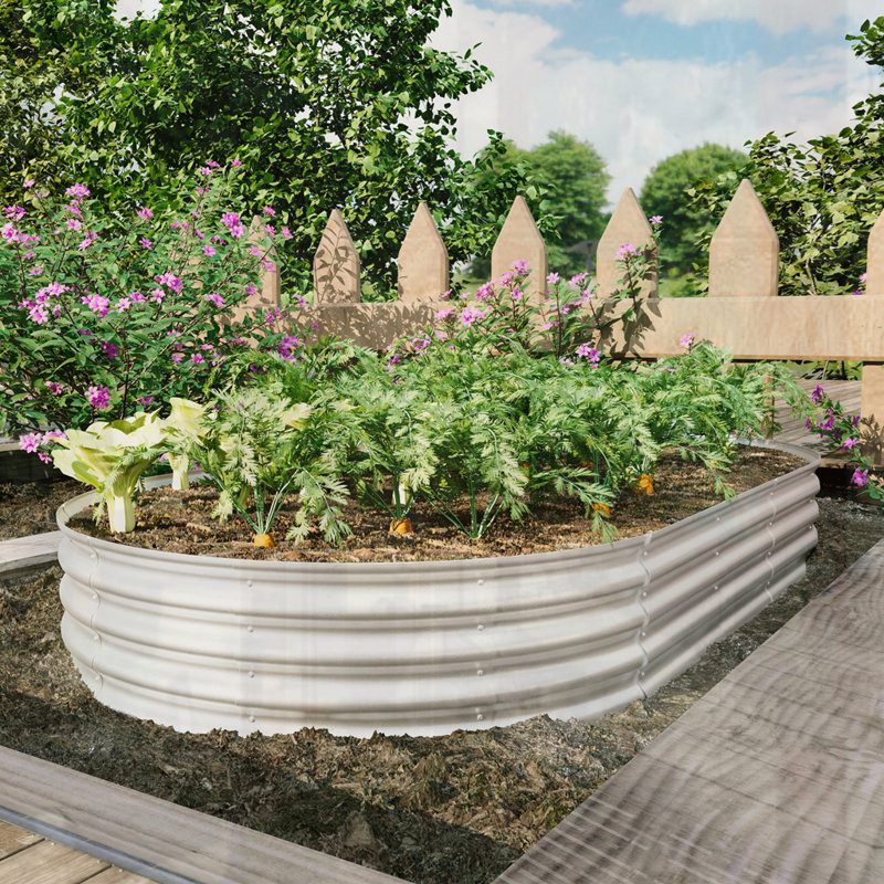 Jardinière surélevée galvanisée, H 12 po x l 96 po x P 48 po