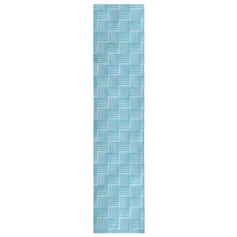 Fractured Stripes Table Runner, 16" x 90", Teal