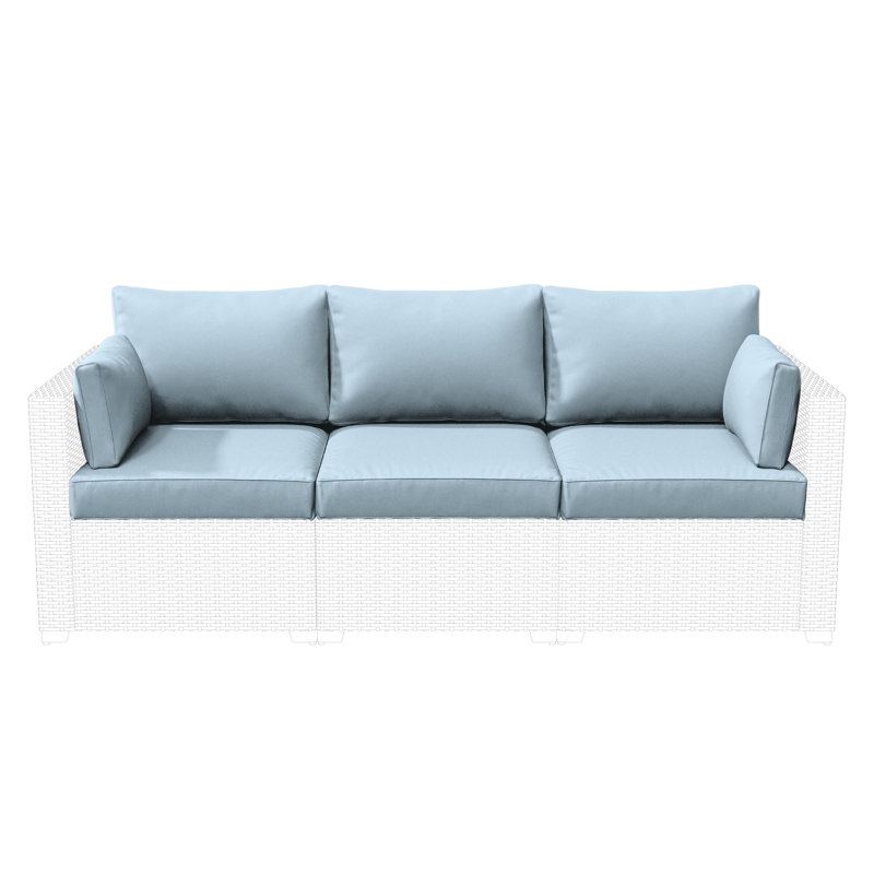 Ensemble de coussins d'extérieur pour 3 sièges, Bleu ciel