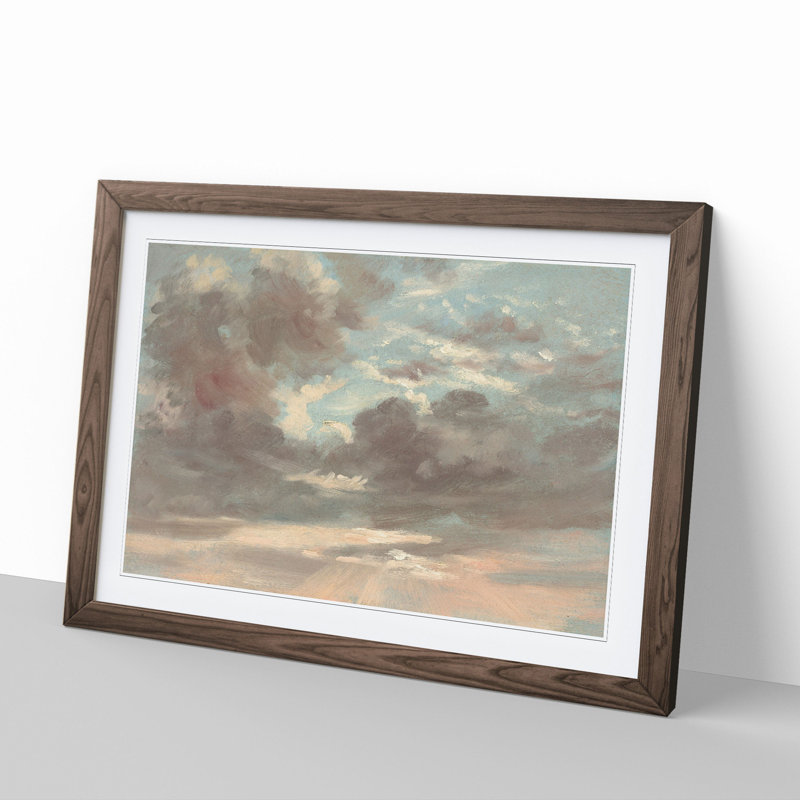 Stormy Sunset by John Constable - Picture Frame Painting, Walnut Framed, 36cm H x 48cm W x 2cm D