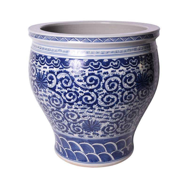 Handmade Ceramic Planter, 23" H x 21.5" W x 21.5" D