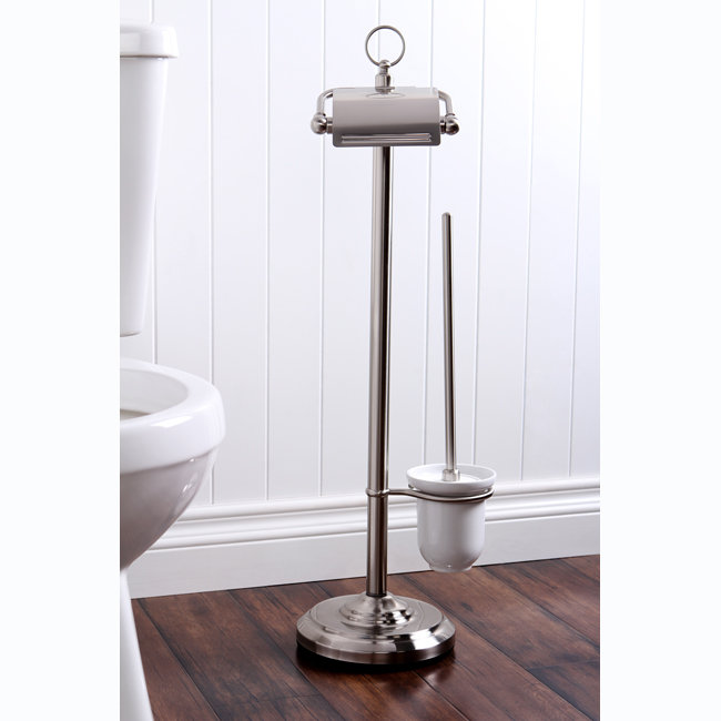 Ensemble de brosses de toilette autoportante, Nickel brossé