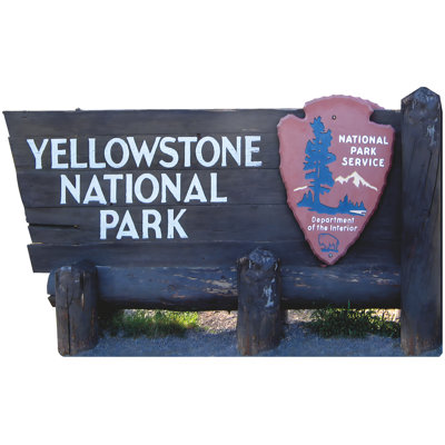 Standup en carton de l'entrée sud du parc national de Yellowstone