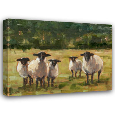 August Grove® Harper, Ethan Gallery Wrapped Canvas Art Titled: Sheep Family I