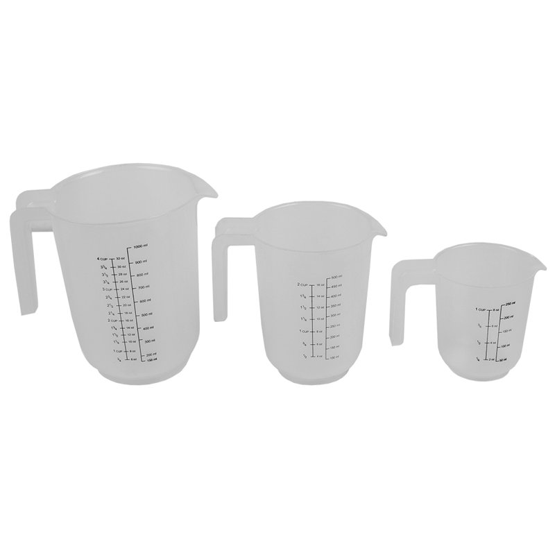 Ensemble de 3 tasses à mesurer en plastique 