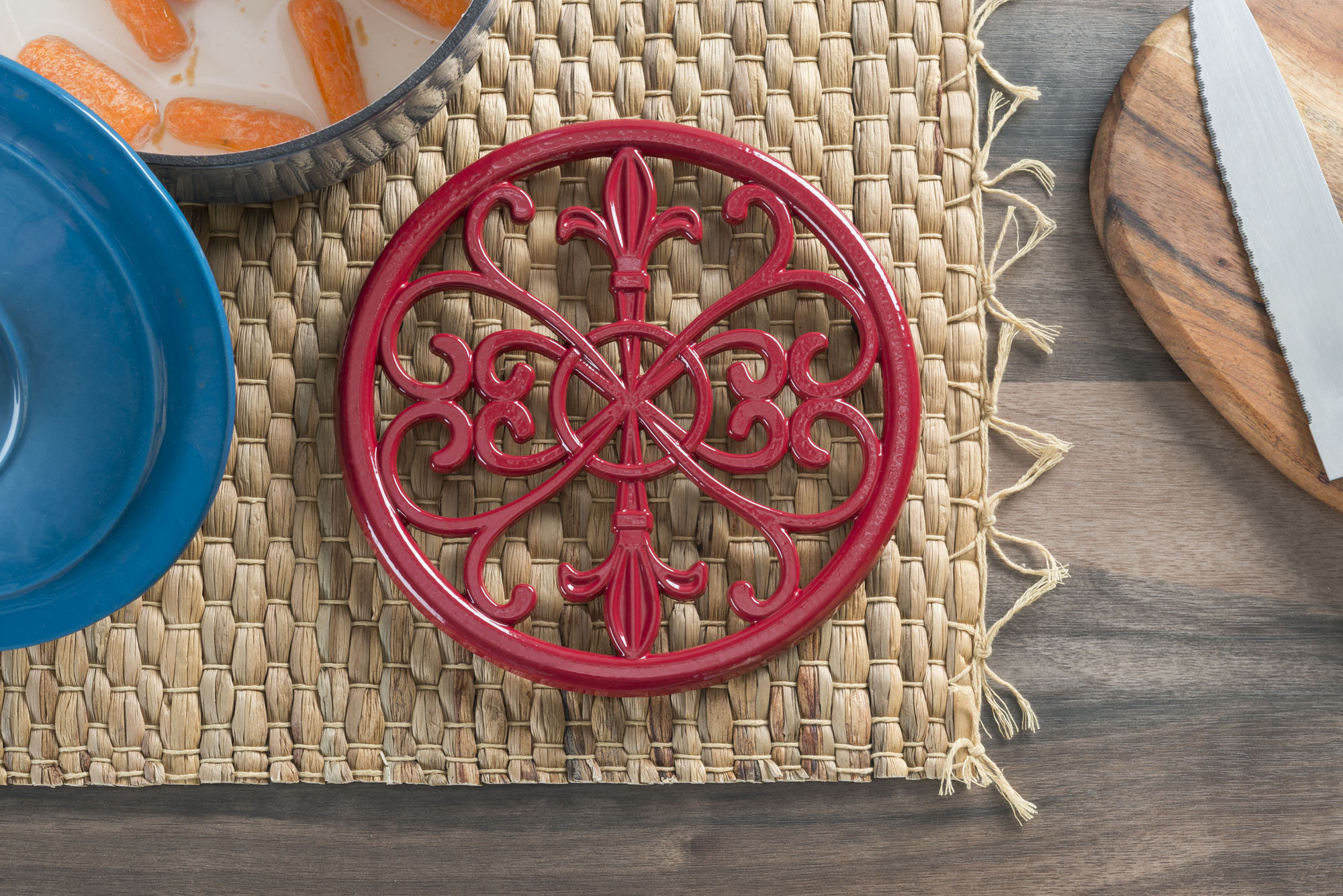 Fleur De Lis Trivet Teak 20cm