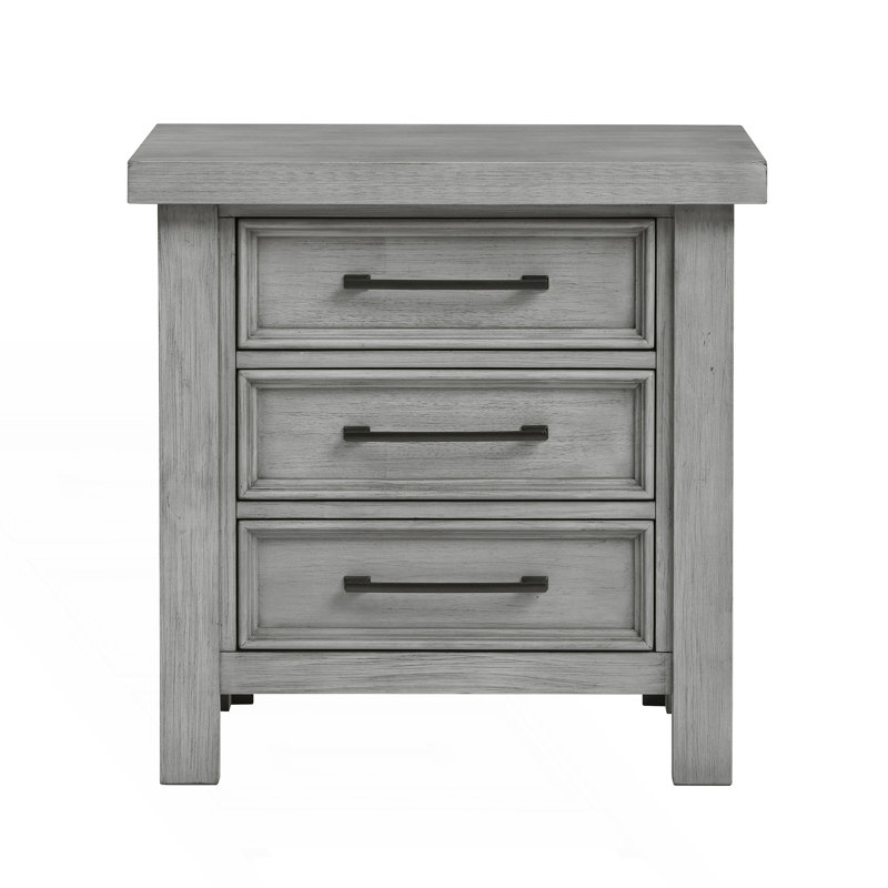 Table de chevet transitionnelle avec 3 tiroirs