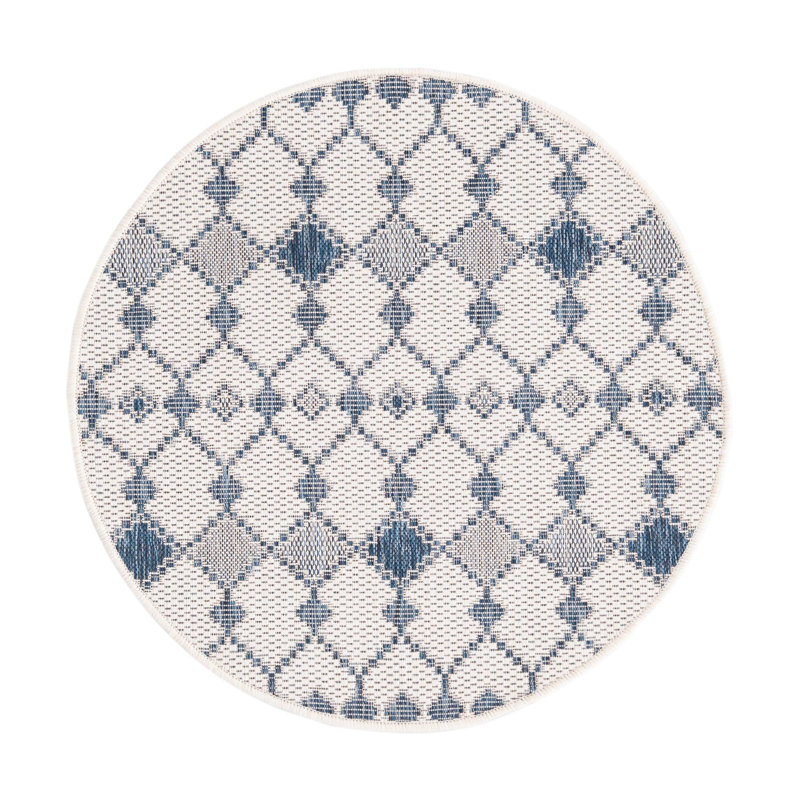 Tapis extérieur ivoire Traliccio, Rond 3 pi