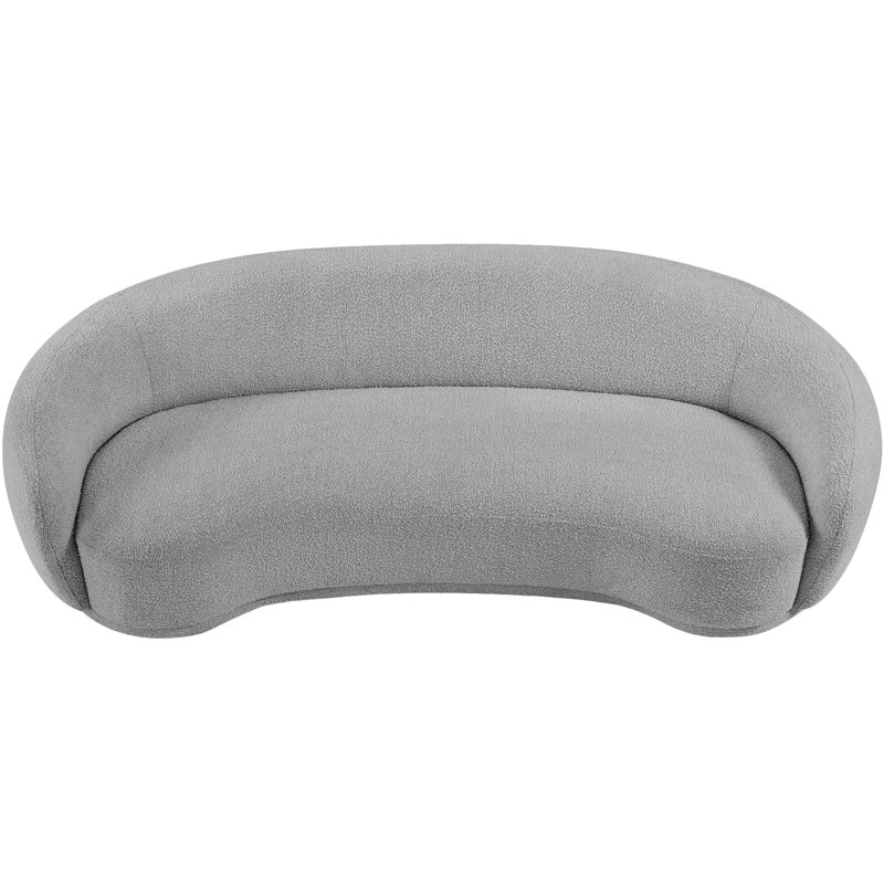 Canapé Chesterfield Hyde, Tissu gris bouclé, H 28 po x l 89,5 po x P 38 po