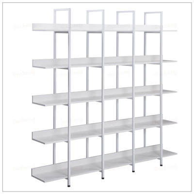 5 Tier Bookcase Home Office Open Bookshelf, Vintage Industrial Style, Sturdy MDF Board And Metal Frame