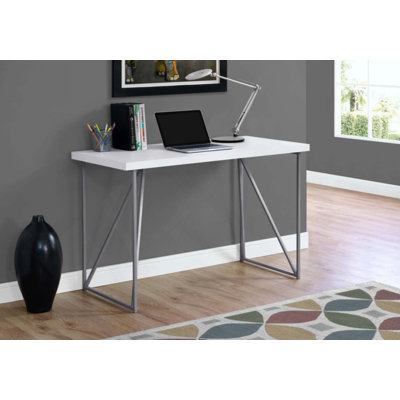 Bureau d'ordinateur, bureau personnel, ordinateur portable, travail, métal, contemporain, moderne