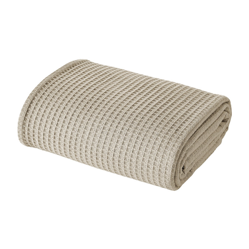 Couverture thermique moderne 100% coton gaufré Modern, Lit simple, Taupe