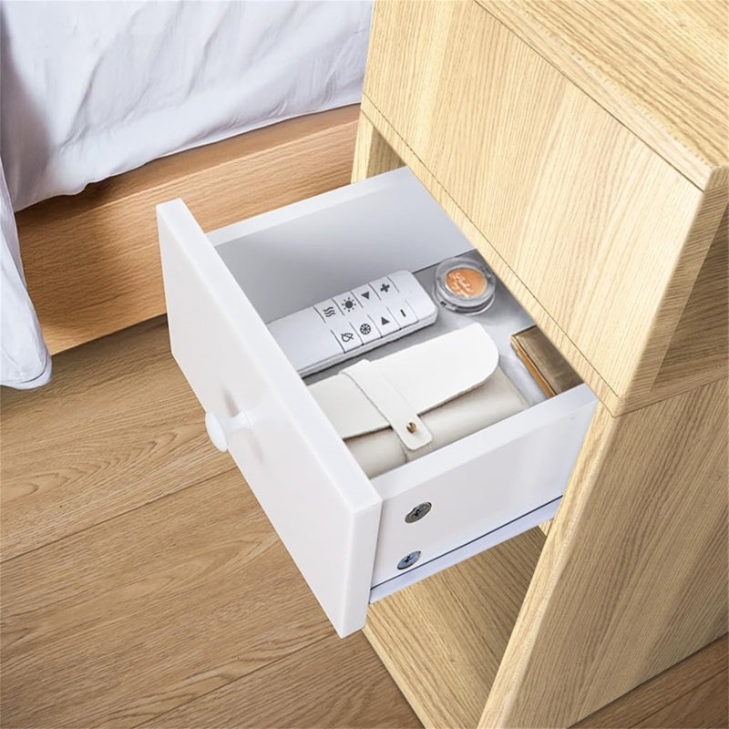 25cm W Manufactured Wood Bedside Table