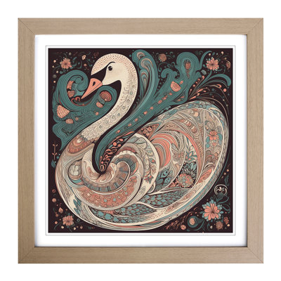 Swan Paisley Art No.1 - Framed Print