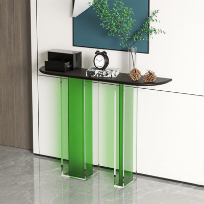 Console simple en bois massif et acrylique