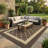 9x12 FT Brown Waterproof Outdoor Rug, Modern Geometric Reversible Plastic Straw Patio Mat, Indoor Outdoor Foldable Camping Carpet for RV Outside Entry Backyard Deck Bench Picnic Camper