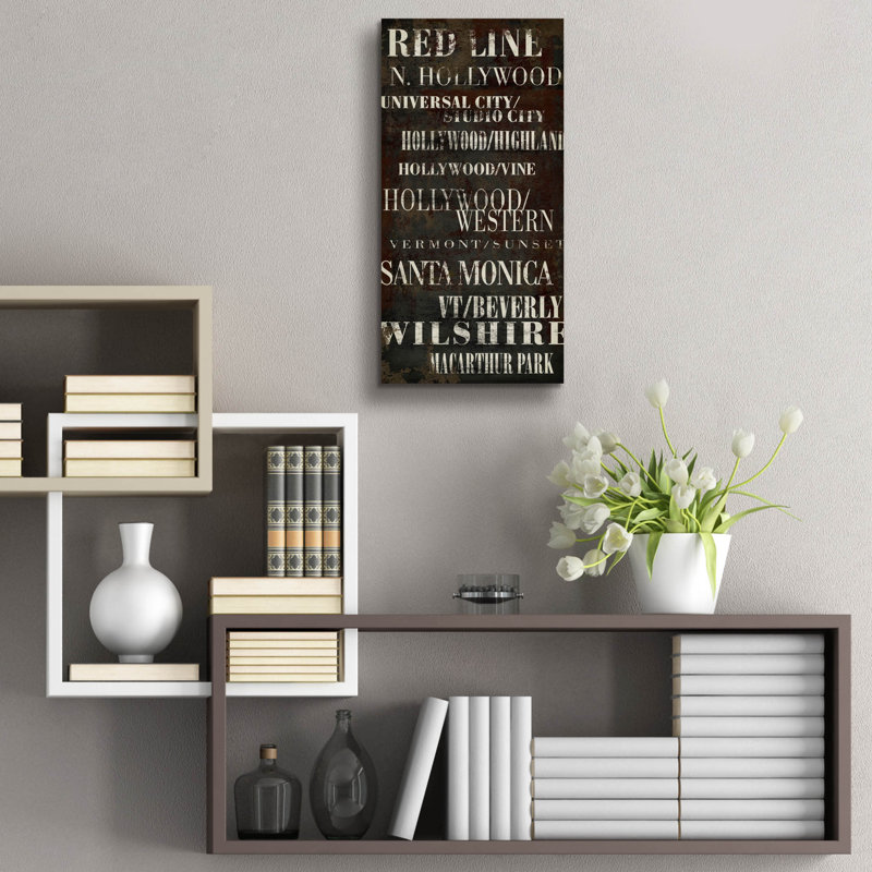 «La Red Line» par Art Licensing Studio, art mural en verre acrylique, H 24 po x l 12 po