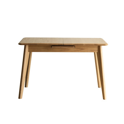 - Grade Solid Oak Rectangular Dining Table, Extendable For 6 8 People, Rounded Corners, Easy To Clean Metal Slide Included, Ideal Kitchen