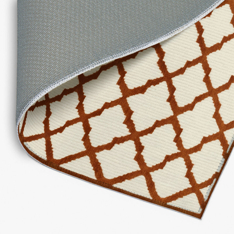 Trellis Beige Indoor and Outdoor Area Rug, Rectangle 2' x 3'