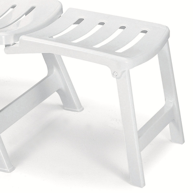60cm Long Reclining Single Chaise, White