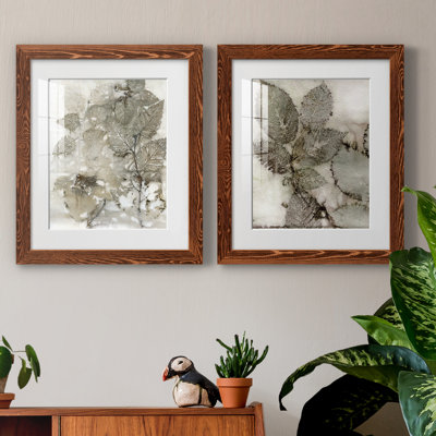 Birch Leaves I - ensemble de 2 reproductions d'art sur papier