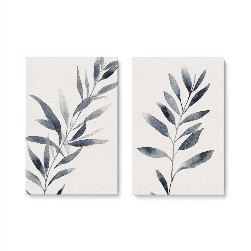 2 - Pieces, Wrapped Canvas, Blue, 36" H x 24" W